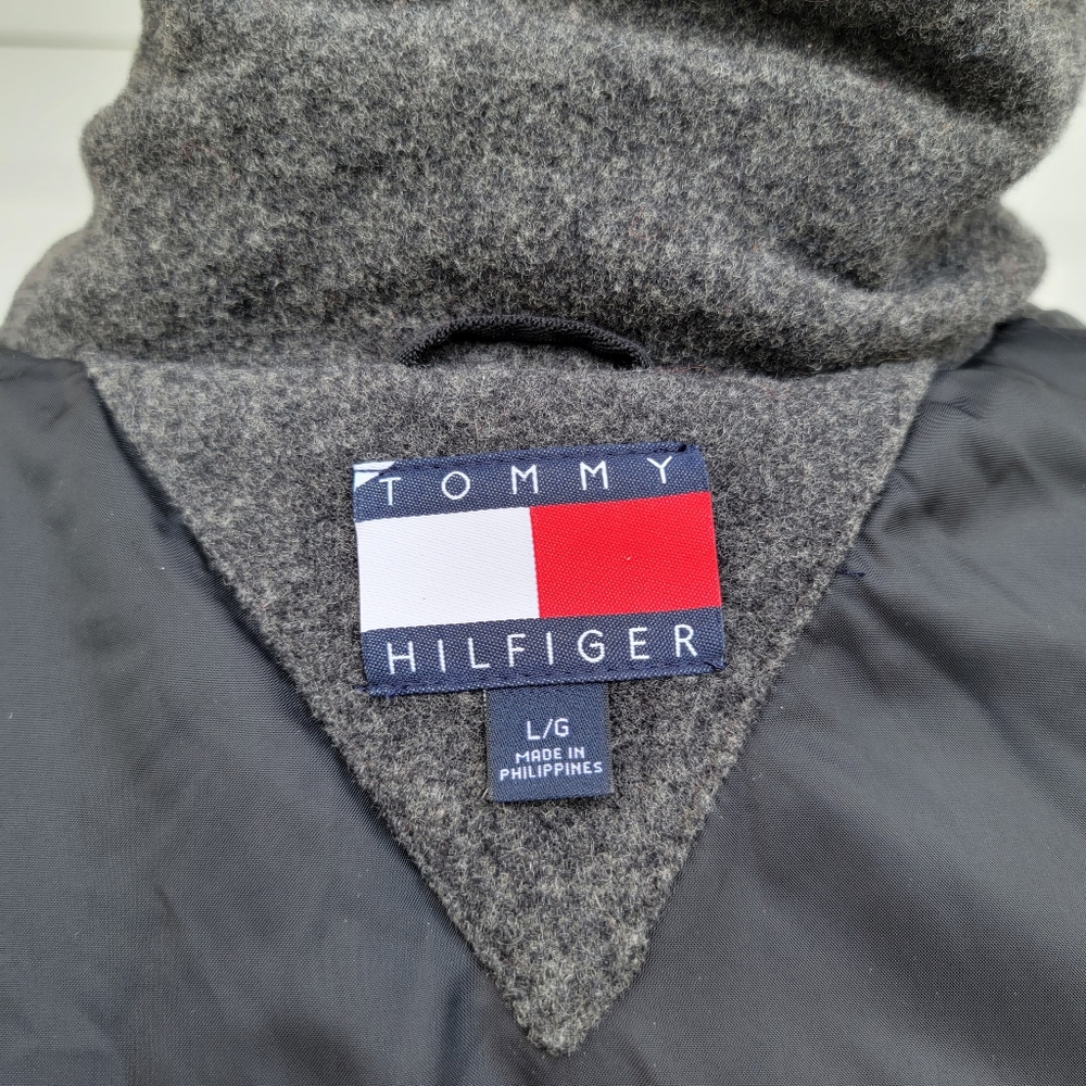 Tommy Hilfiger 2004 Gray and Black Wool Coat /Jacket Size L - Picture 11 of 15